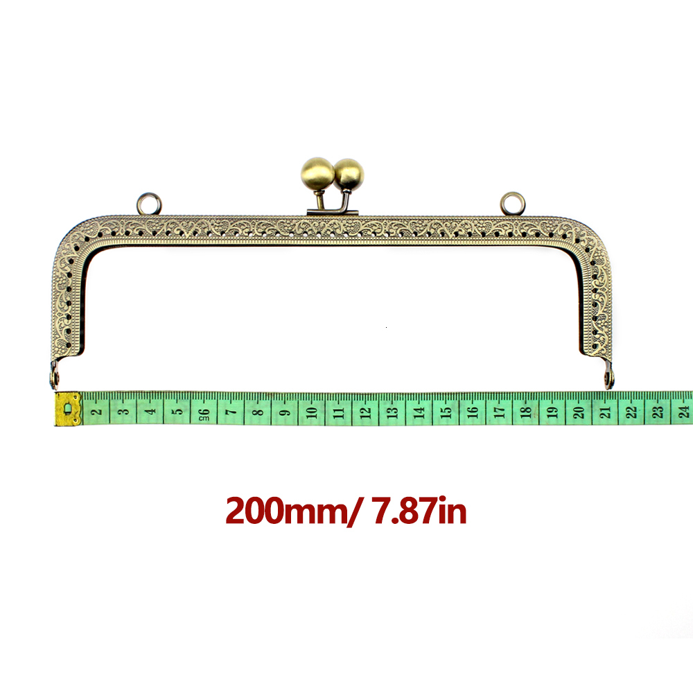 Bag Parts Accessories 5Pcs 20CM Rectangle Embossing Beads Kiss Metal Purse Frame Clasp Sewing Lock For DIY Purse Bag Fashion Women's Clutch Bags 