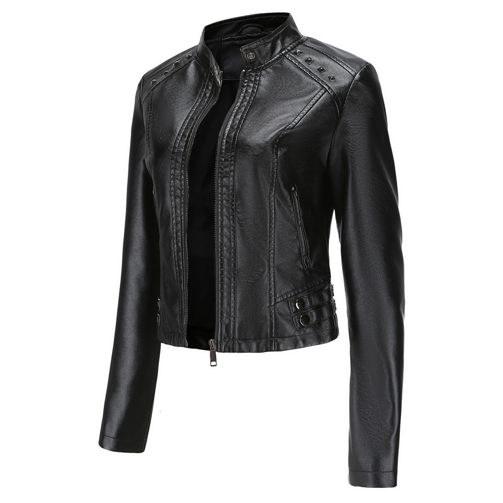Women's Jackets Fashion Women Short Leather Cool Motorcycle 230324