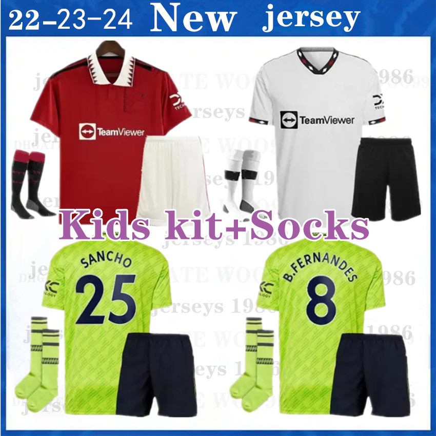 23 SANCHO Soccer Jerseys home away 2022 2023 GREENWOOD B.FERNANDES Manchester RASHFORD POGBA football Shirt boy child training wear Kit socks
23 SANCHO Soccer Jerseys home away 2022 2023 GREENWOOD B.FERNANDES Manchester RASHFORD POGBA football Shirt boy child training wear Kit socks