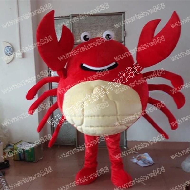 Adult size Red Crab Mascot Costumes Animated theme Cartoon mascot Character Halloween Carnival party Costume