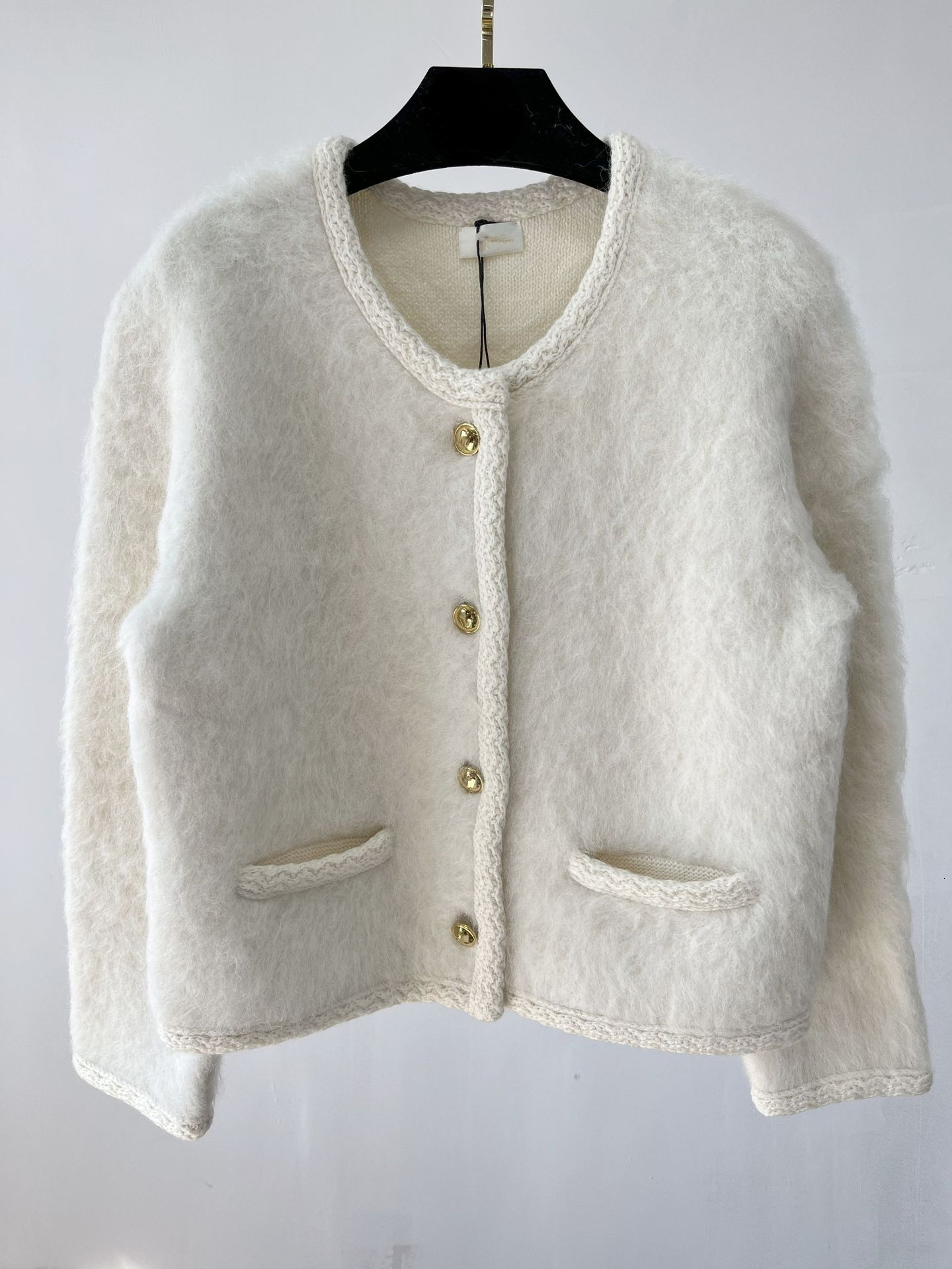 Women's Knits Tees High Quality PINK Single Breasted Vintage Albaka Wool Knitted Cashmere Sweater Cardigan Women Autumn Winter Mohair Overcoat 23