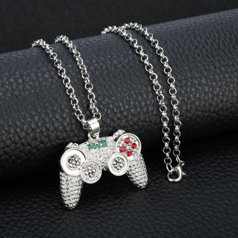 Game Console Pendants Iced Out Chain Bling CZ Gold Silver Color Mens Hip Hop Rock Necklace Jewelry Kids Boy 201013