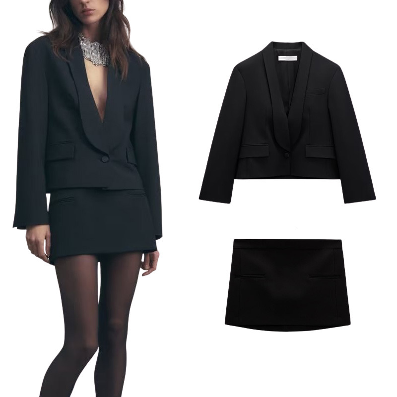Two Piece Dress 2023 Autumn Single Button Long Sleeve Female Elegant Party Blazer Outerwear Women Casual Solid Blazers Suit Coats 230324