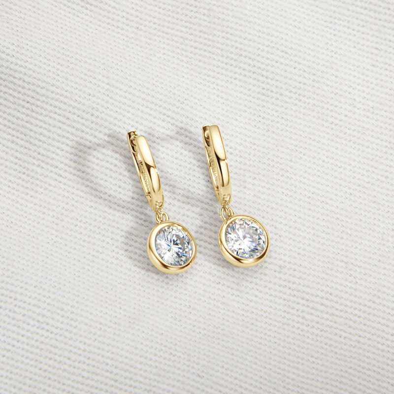 Charm IOGOU Modern 2023 Hoop Earrings for Women 65mm Real Moissanite Dangle Huggie Drop Earrings Silver 925 Original Jewelry for Girl Z0323