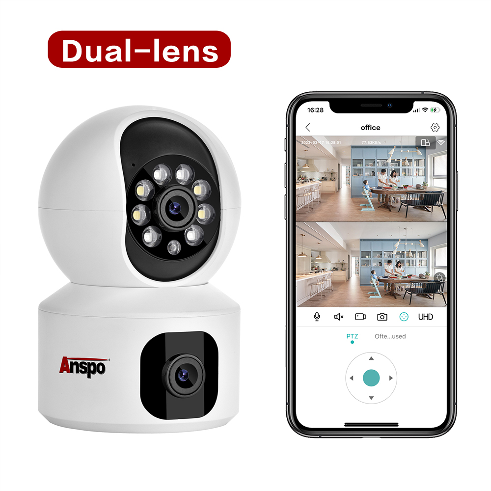 Caméra de sécurité IP WiFi 1080P avec double écran Baby Monitor Night Vision Indoor Cam