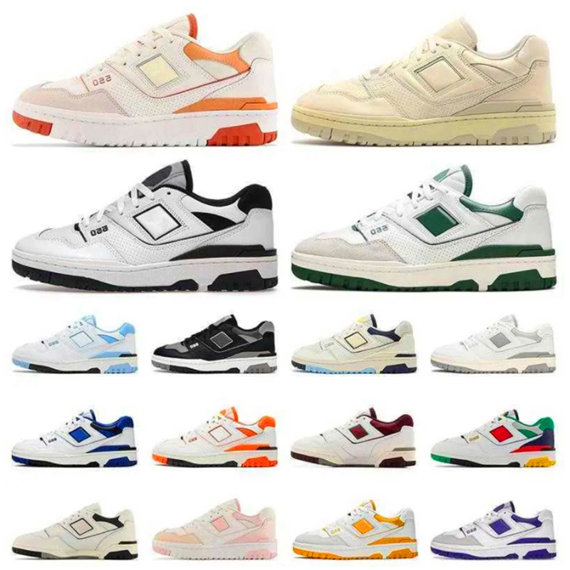 NB Balance 550 Running Shoes Men Women Triple White Green Summer Outdoor Leather Designer Balance Sneakers Lace-up Platform Luxury New 550s Couples Sports Trainers