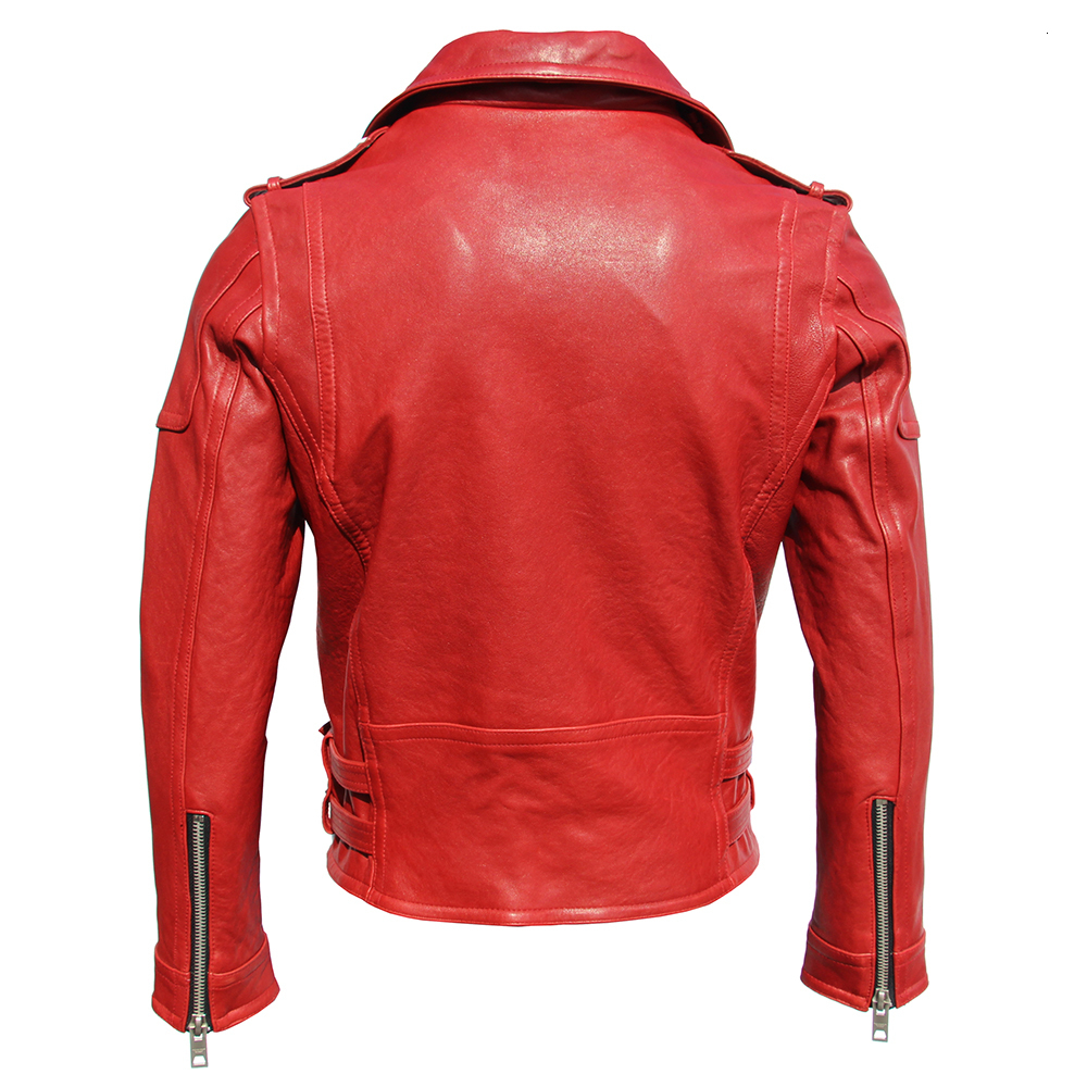 Men's Leather Faux Soft Thick Sheepskin Genuine Jacket Motocycle Biker s Riding Coat Winter Clothes Autumn 230324