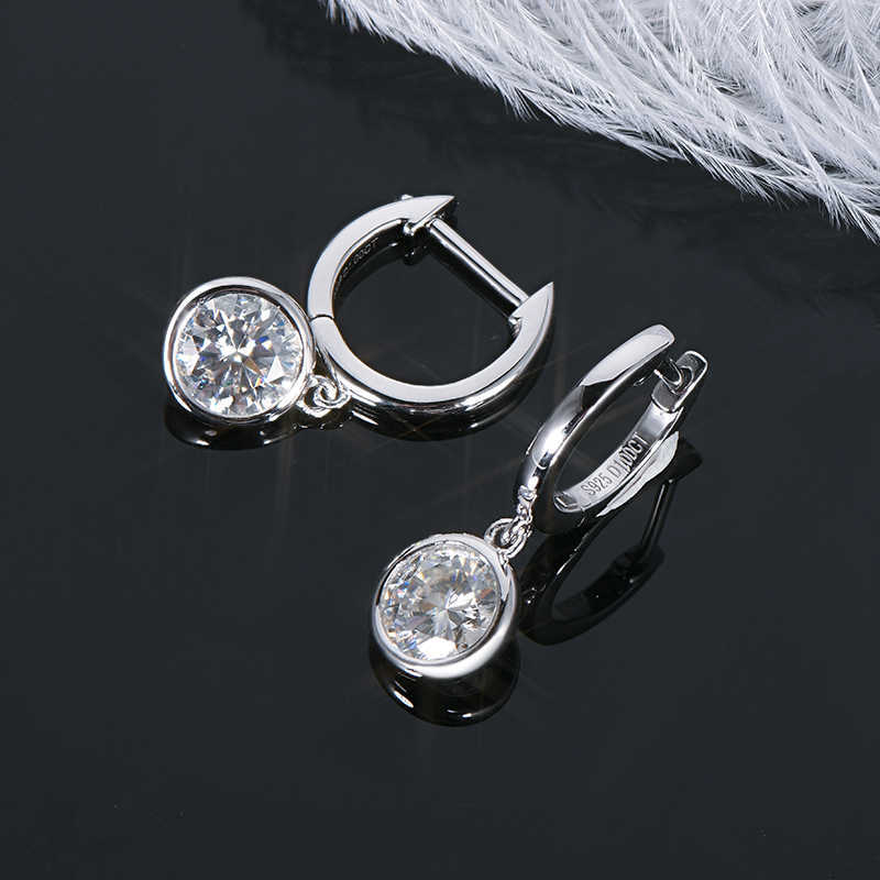 Charm IOGOU Modern 2023 Hoop Earrings for Women 65mm Real Moissanite Dangle Huggie Drop Earrings Silver 925 Original Jewelry for Girl Z0323