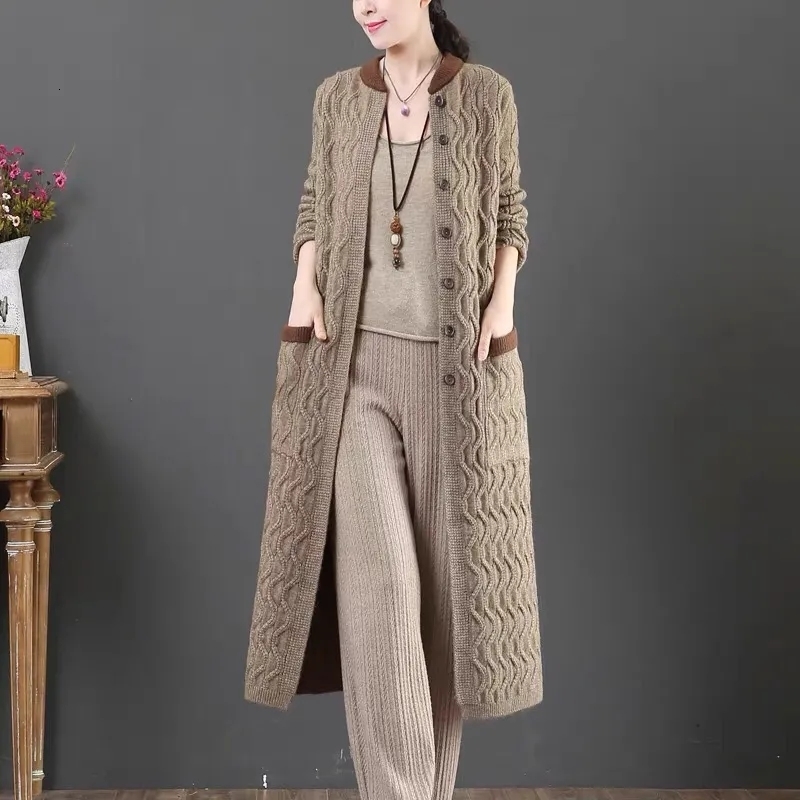 Over The Knee Knitted Sweater Cardigan For Women - Fashionable And Warm