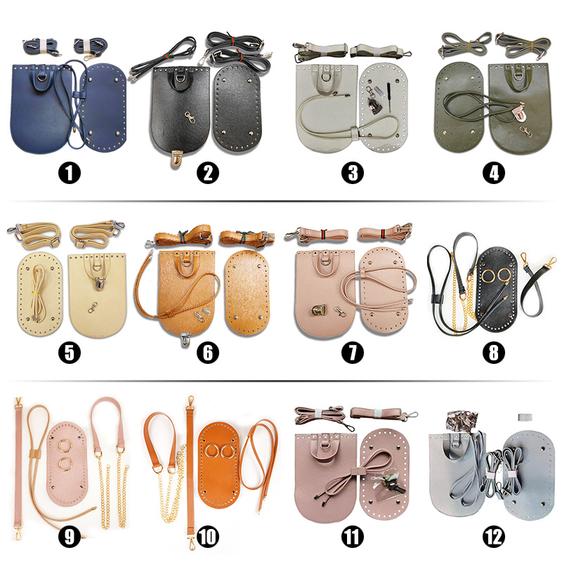 Bag Parts Accessories 1 Set Handmade Handbag Shoulder Strap Woven Bag Set Leather Bag Bottoms With Hardware Accessories For Diy Bag Backpack 230324