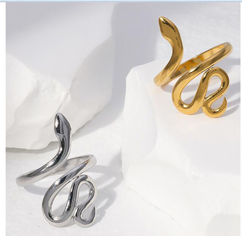 Stainless Steel Animal Snake Shape Finger Ring Unisex Exaggerated Personality Adjustable Open Leaf Ring Fashion Party Jewelry
Stainless Steel Animal Snake Shape Finger Ring Unisex Exaggerated Personality Adjustable Open Leaf Ring Fashion Party Jewelry