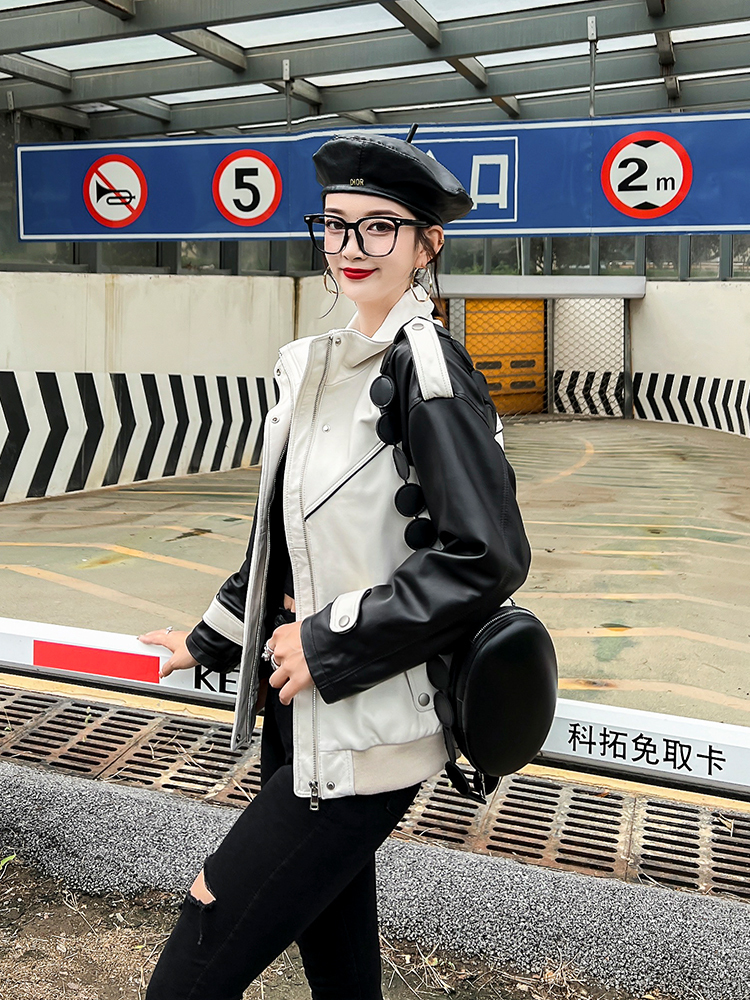 Women's Jackets Geniune Leather Jacket Fashion Loose for 2023 Spring Autumn Real Sheepskin Coat veste cuir femme 230324