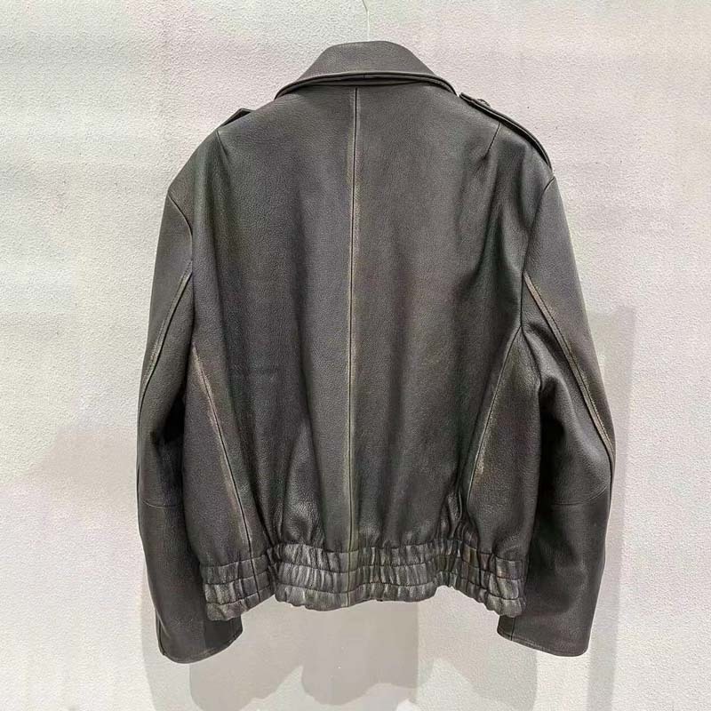 Women's Jackets Vintage Craft Women Coat Spring 2023 Fashion Short Length TurnDown Collar Real Cow Skin Perfect Technology 230324