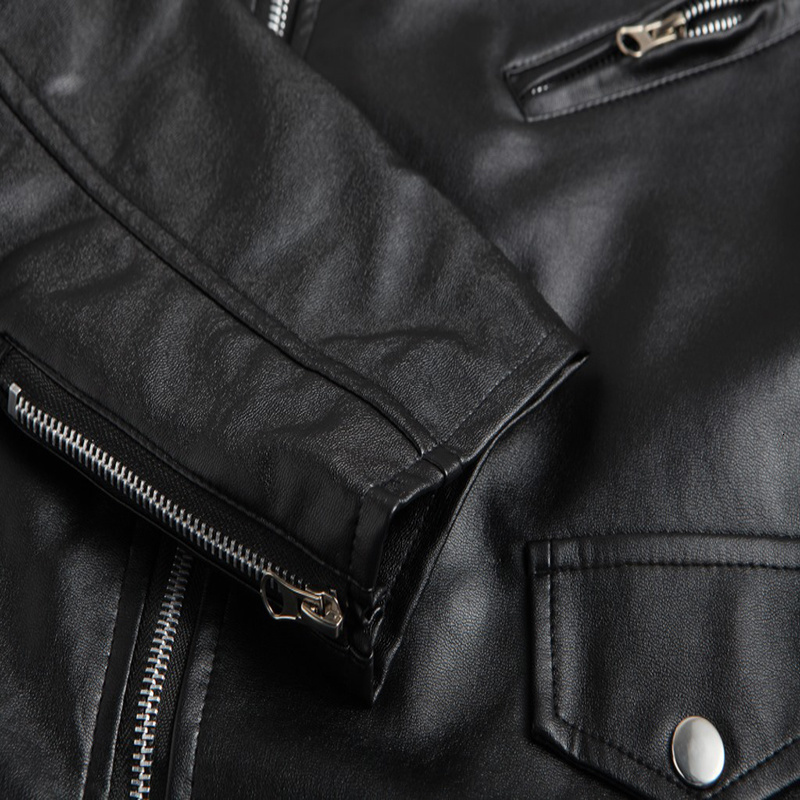 Men's Leather Faux Spring Fashion Motorcycle Jacket Slim Fit Oblique Zipper PU Autumn s Coats Black White 230324
