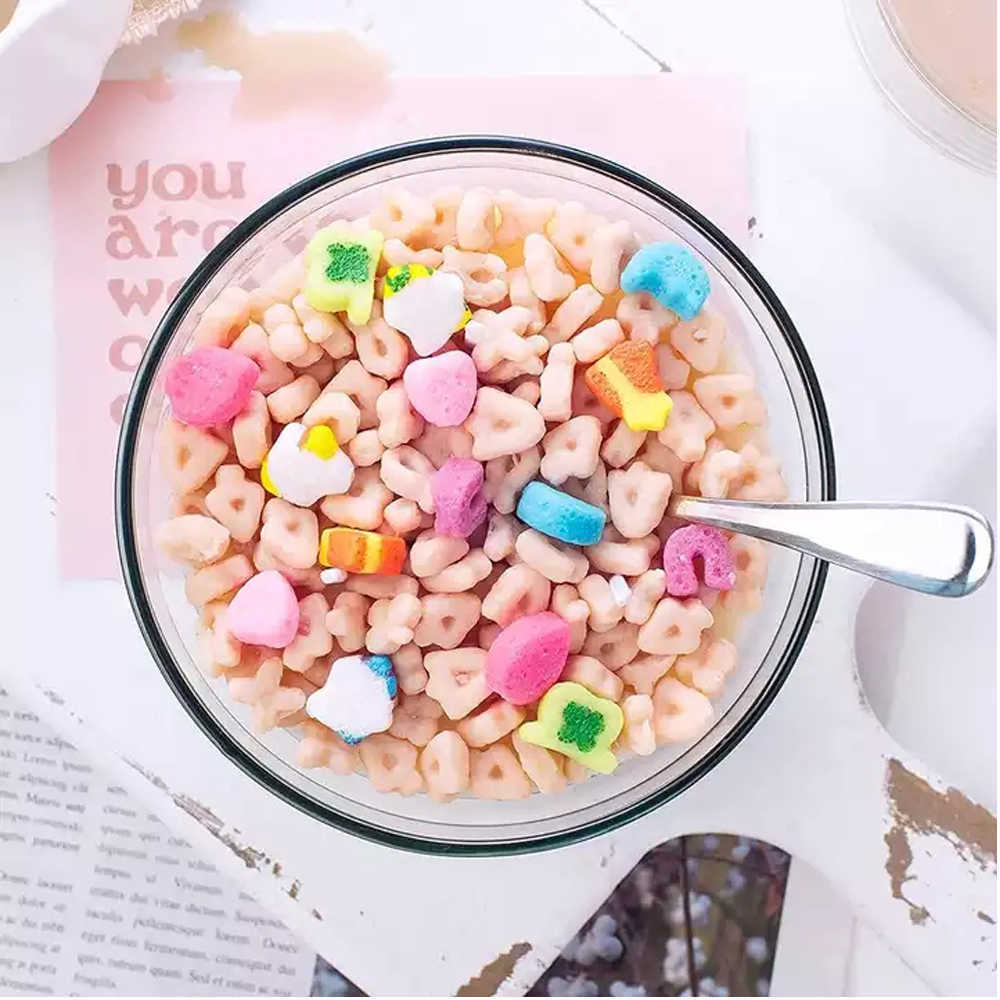 

Scented Candle Hand Made Soy Wax Fruit Loop Candle Glass Bowl Aromatherapy Scented Cereal Candle FOR HOME DECOR Z0321