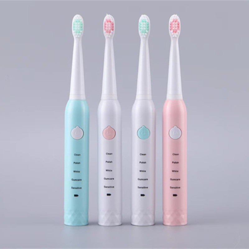 Electric Toothbrush USB Charging Rechargeable Sonic Tooth Brush Waterproof Tooth Cleaner Adult Teeth Whitener With 4Pcs Replacement Head