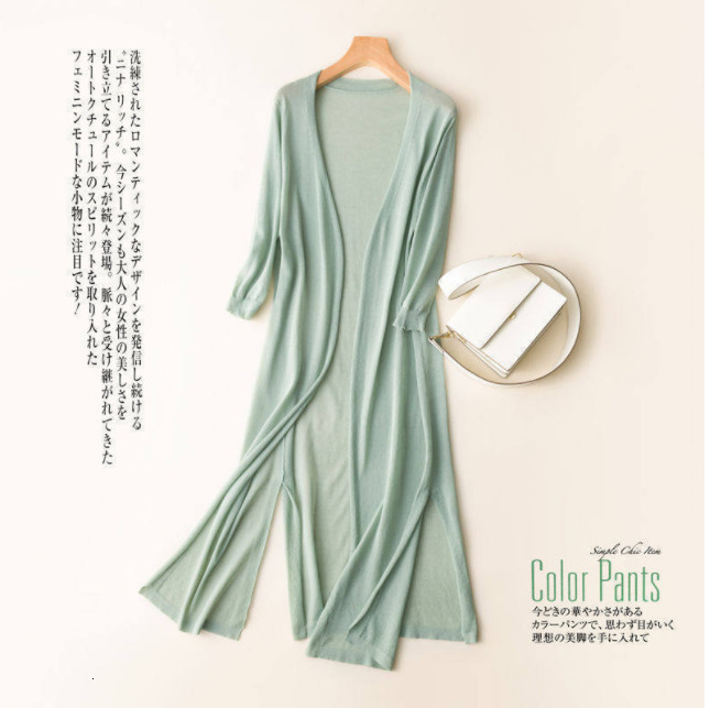 Women's Knits Tees 2023 Spring Summer Sun Protection Clothing Long Cardigan Female Knitted Sweater Coat Jacket Ladies Shawl Outerwear 230324