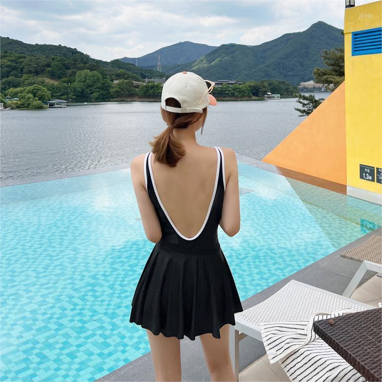 Womens Swimwear Push Up Swimsuit Surfing Skirt For Women Casual Bathing Suit Bikini Body Short One Piece Black Sexy Backless Monokini