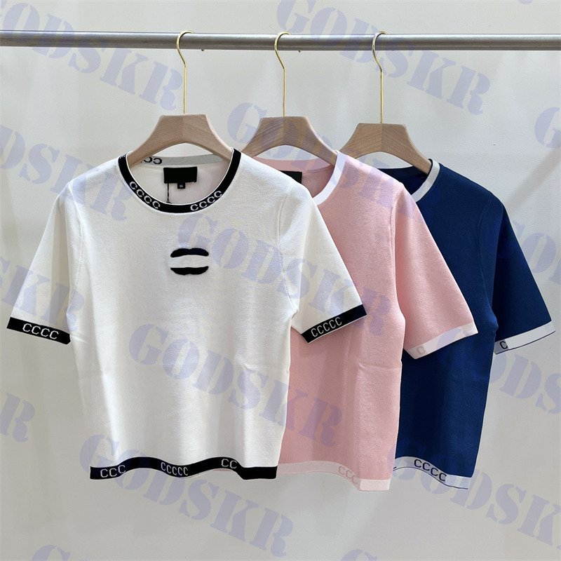 Letter Logo T Shirt Womens Knitted Tops Round Neck Short Sleeve Tees Three Colors, Pls contact me real pic
Letter Logo T Shirt Womens Knitted Tops Round Neck Short Sleeve Tees Three Colors, Pls contact me real pic