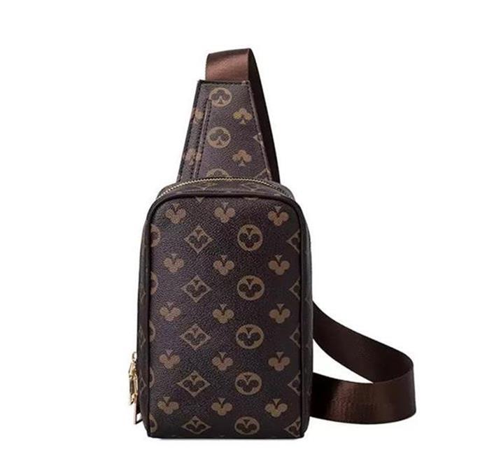 2023 Sling Bag Men's Crossbody Men Casual Sporty Shoulder Bags Male Chest Pack Waist Bag Luxury Messenger Fashion Handbag Real Taiga Leather Canvas