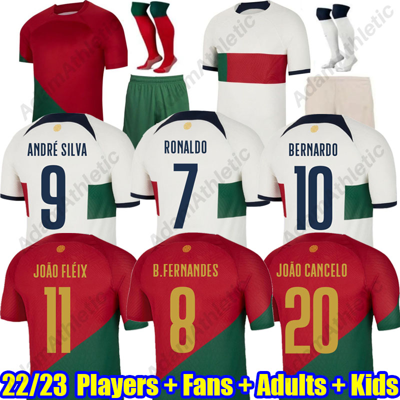 Portugal soccer jerseys 2022 RONALDO Portuguese football shirts kids kit B.FERNANDES BERNARDO ANDRE SILVA JOAO FELIX CANCELO R.NEVES R.LEAO jersey player version, 22-23 home+wc2022 patches
Portugal soccer jerseys 2022 RONALDO Portuguese football shirts kids kit B.FERNANDES BERNARDO ANDRE SILVA JOAO FELIX CANCELO R.NEVES R.LEAO jersey player version, 22-23 home+wc2022 patches