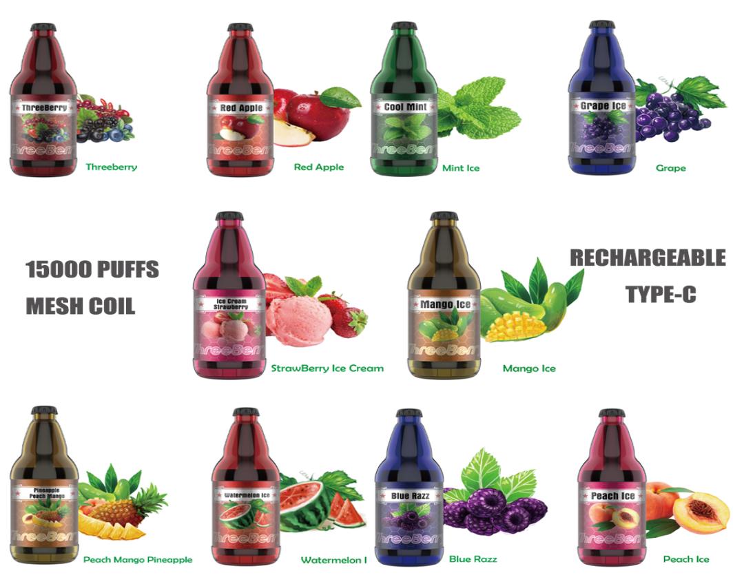 Original Threeberry 15000 Puffs e cigarette disposables vapes pen 15000 hits Randm Vape puffs 600Mah Rechargeable Battery 20ml cap1199002
Original Threeberry 15000 Puffs e cigarette disposables vapes pen 15000 hits Randm Vape puffs 600Mah Rechargeable Battery 20ml cap1199002