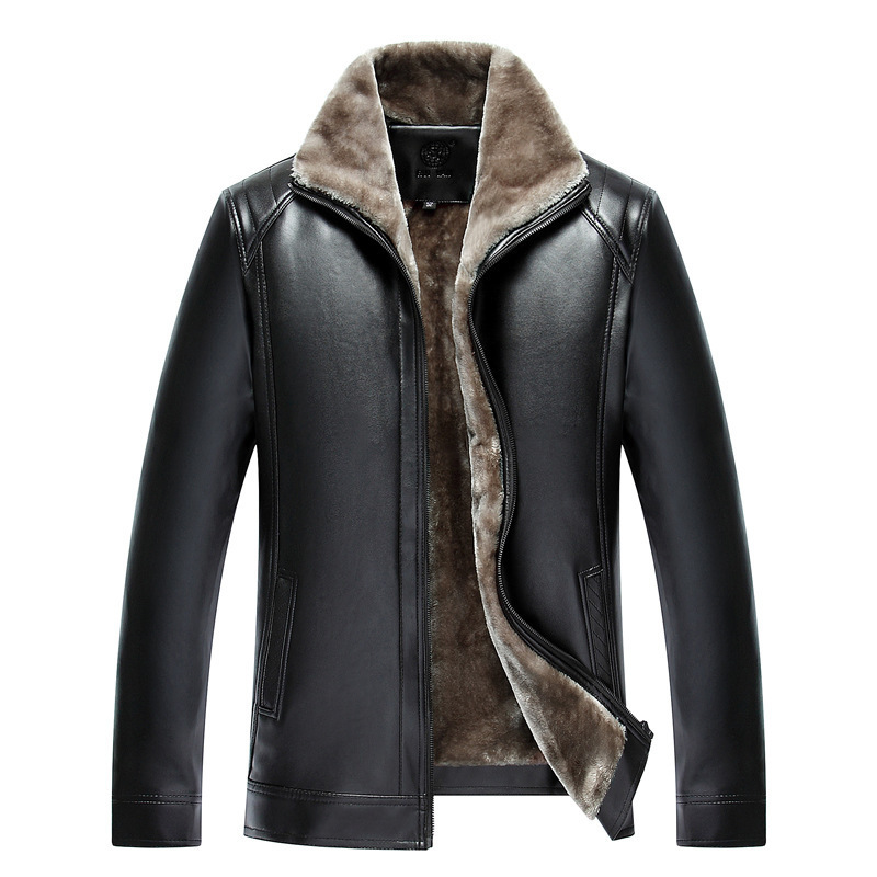 Men's Leather Faux Tree Men Leisure Slim High Quality Jacket 2023 Autumn Winter Classic Fashion With Fleece Thick Warm 230324