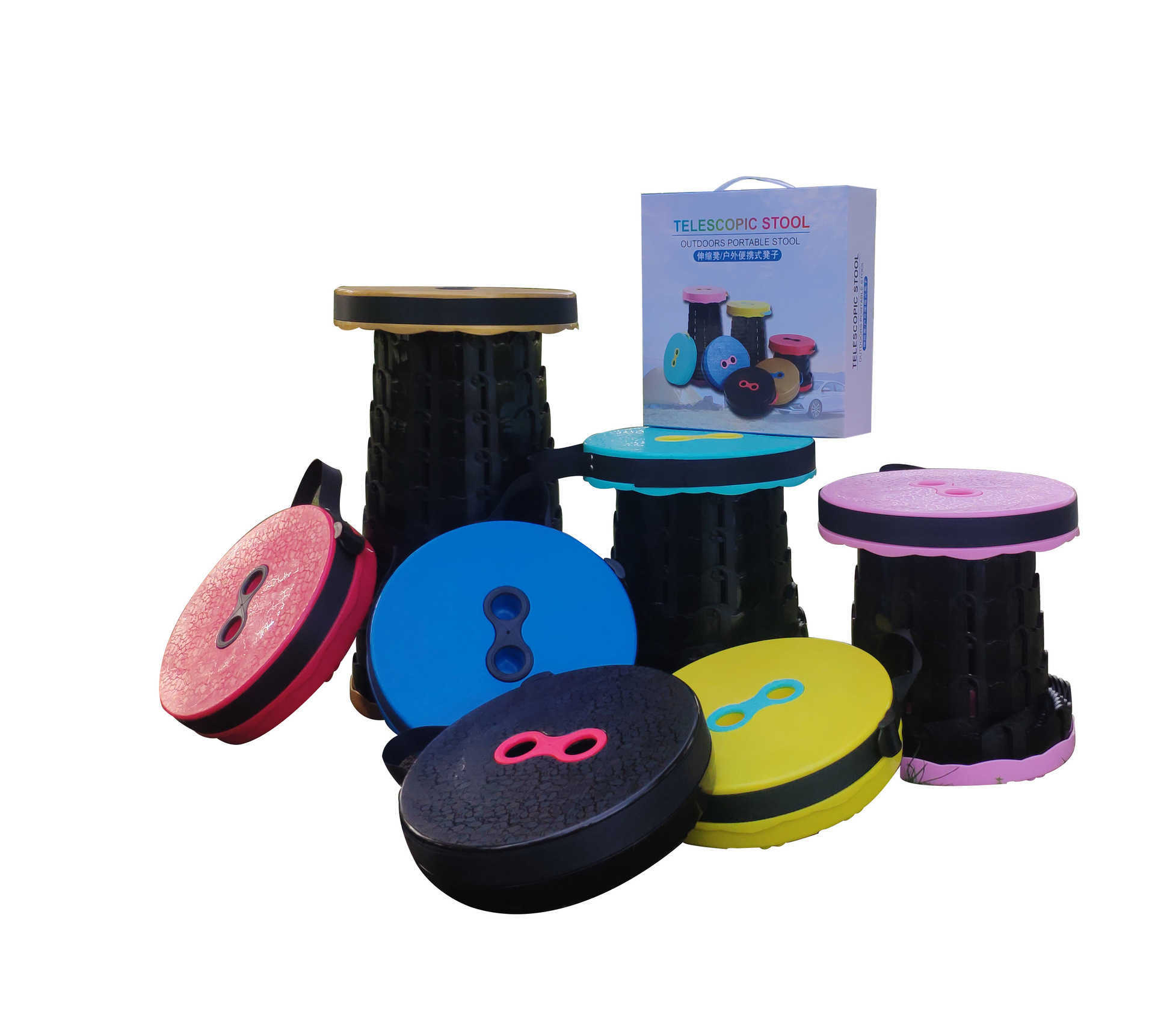 Camp Furniture Retractable stools Portable outdoor folding stools Livable household Maza Travel Queue Sketch Plastic Fishing Portable J230324