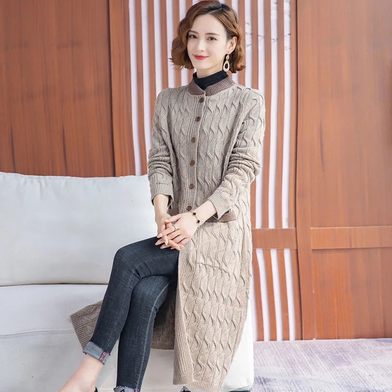 Over The Knee Knitted Sweater Cardigan For Women - Fashionable And Warm
