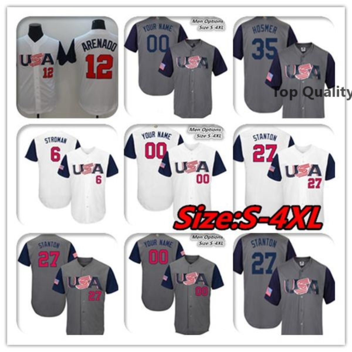 Baseball Jerseys 2017 World Baseball Team USA WBC Classic Jersey Custom Men Marcus Stroman Nolan Arenado Giancarlo Stanton Eric Hosmer 7 Christian Yelich top any n, White
Baseball Jerseys 2017 World Baseball Team USA WBC Classic Jersey Custom Men Marcus Stroman Nolan Arenado Giancarlo Stanton Eric Hosmer 7 Christian Yelich top any n, White