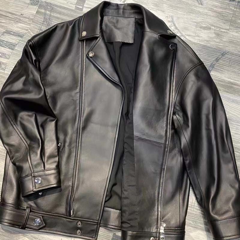 Women's Jackets Locomotive Model Style Coat Spring Women Short Length DropShoulder TurnDown Collar Natural Real Sheepskin 230324
