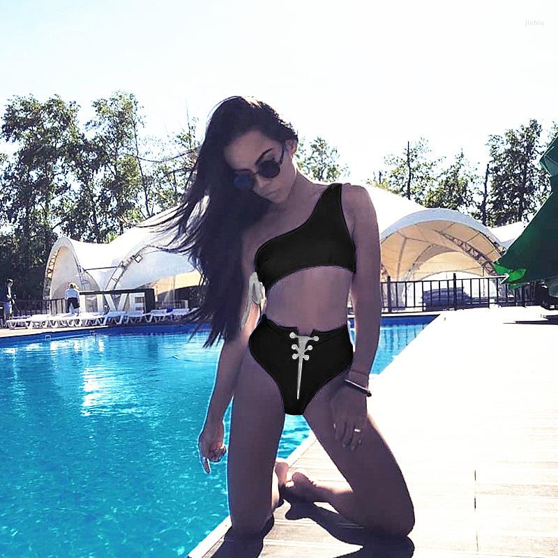 Womens Swimwear Swim Suits Womens Bathing Bikini 2024 Monokini Swimsuit Push Up Separate High Waisted Women Single Sexy Belt Eye S