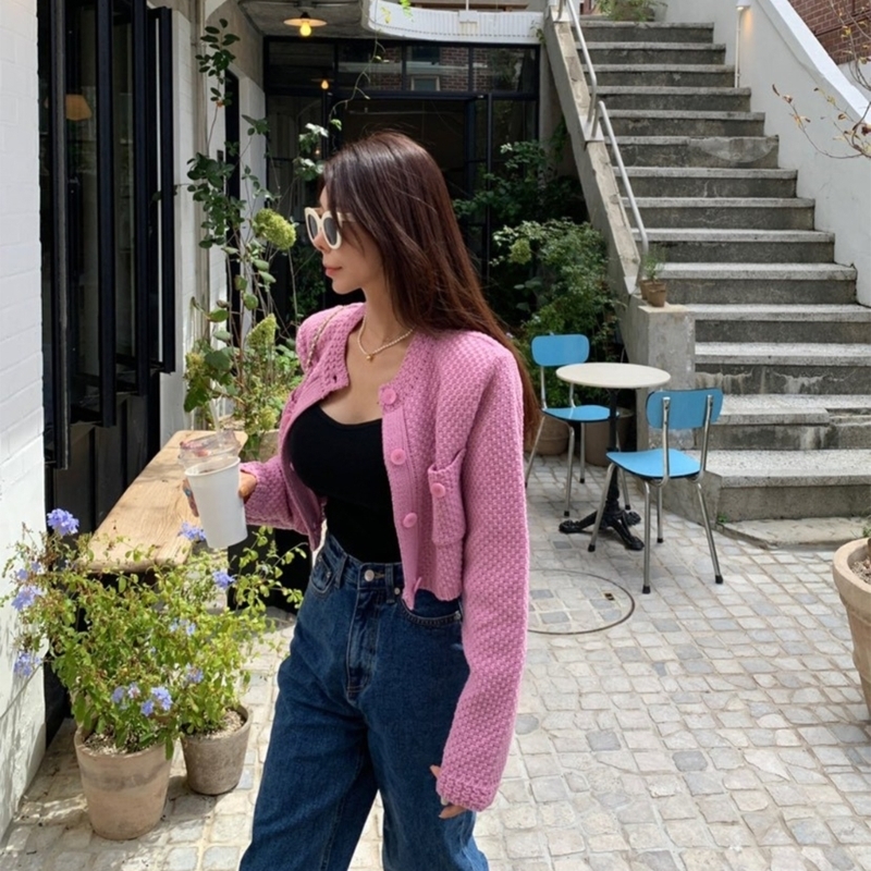 Women's Knits Tees 652F Women Open Front Cardigans Lightweight Long Sleeve Knitted Coat Cropped Cardigan 230324