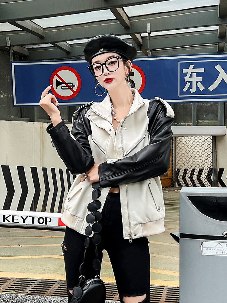 Women's Jackets Geniune Leather Jacket Fashion Loose for 2023 Spring Autumn Real Sheepskin Coat veste cuir femme 230324