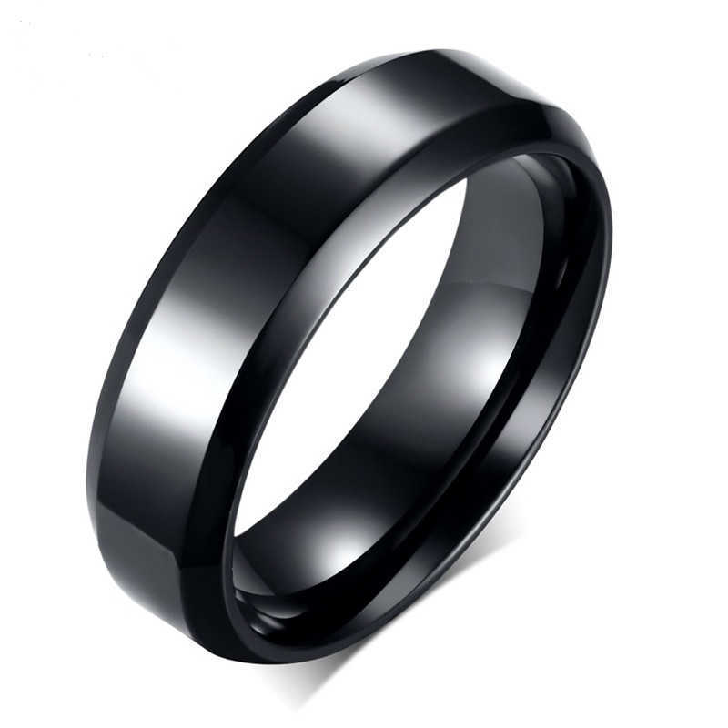 Band Rings Simple Smooth Black/3colors Titanium Ring For Men Wedding Rings for women AA230323