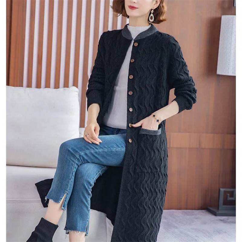 Over The Knee Knitted Sweater Cardigan For Women - Fashionable And Warm