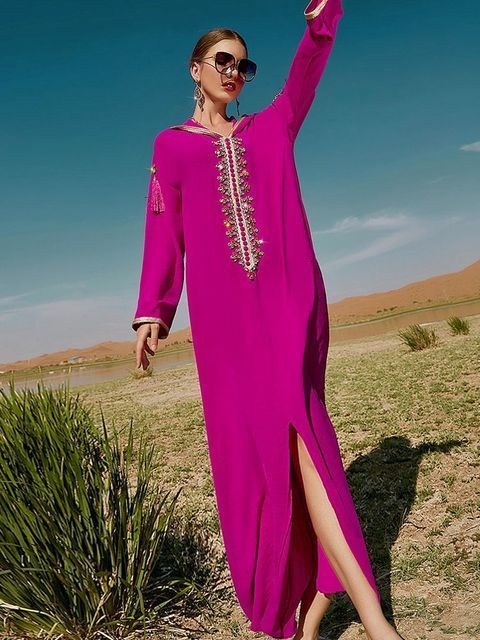 Ethnic Clothing Ramadan Eid Mubarak Kaftan Abaya Dubai Arabic Pakistan Turkey Islam Muslim Dress For Women Caftan Robe Longue Djellaba Femme 230324