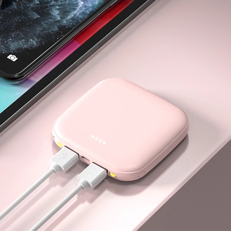 10000mAh Mini Power Bank For iPhone Xiaomi Huawei Samsung LED Powerbank 2 USB Portable Charger External Battery Pack Power Bank