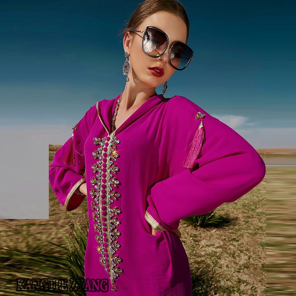 Ethnic Clothing Ramadan Eid Mubarak Kaftan Abaya Dubai Arabic Pakistan Turkey Islam Muslim Dress For Women Caftan Robe Longue Djellaba Femme 230324