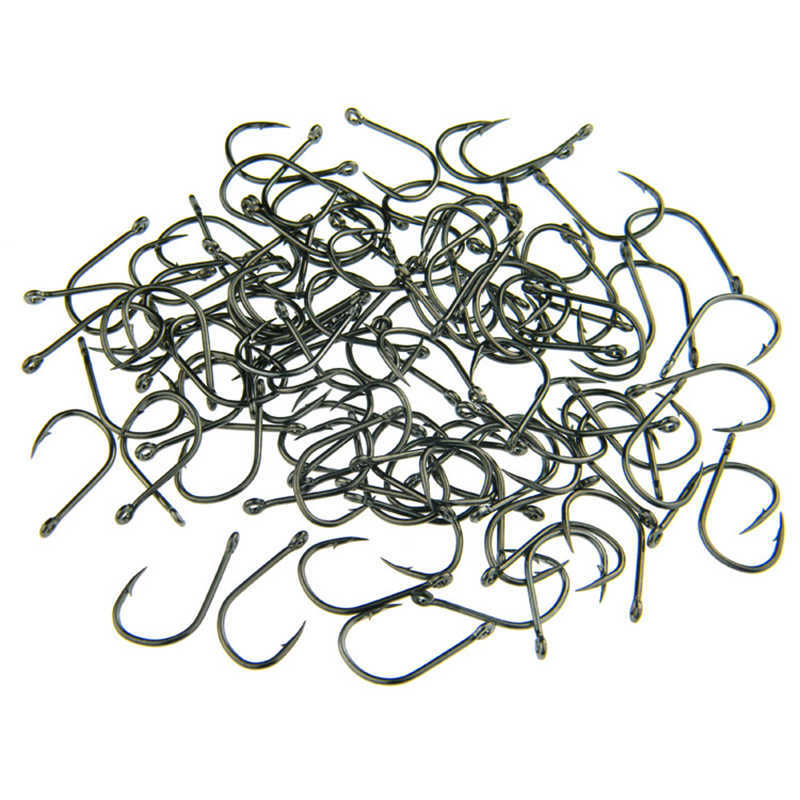 Fishing Hooks Fishing Hooks 200pcs Eyed Circle Jighead Hook 3#-12# Barbed Fishhooks for Carp Fishery Fishing Material Goods Accessories Pesca P230317