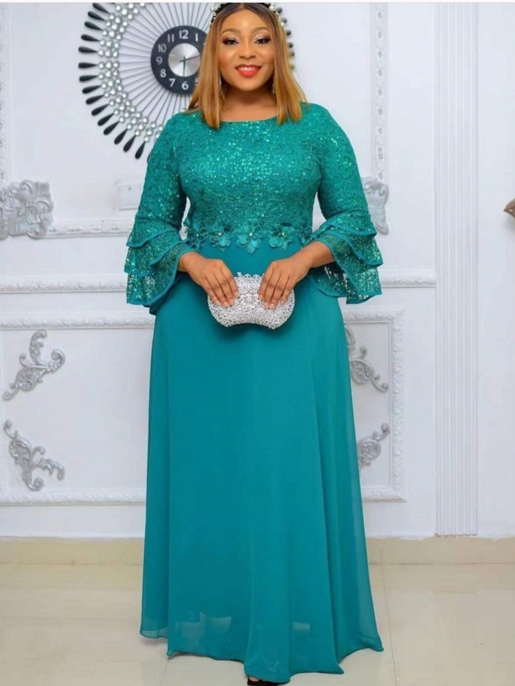 Ethnic Clothing African Party Dresses For Women Dashiki Ankara Lace Chiffon Wedding Evening Gowns Elegant Turkey Muslim Kaftan Maxi Dress 230324