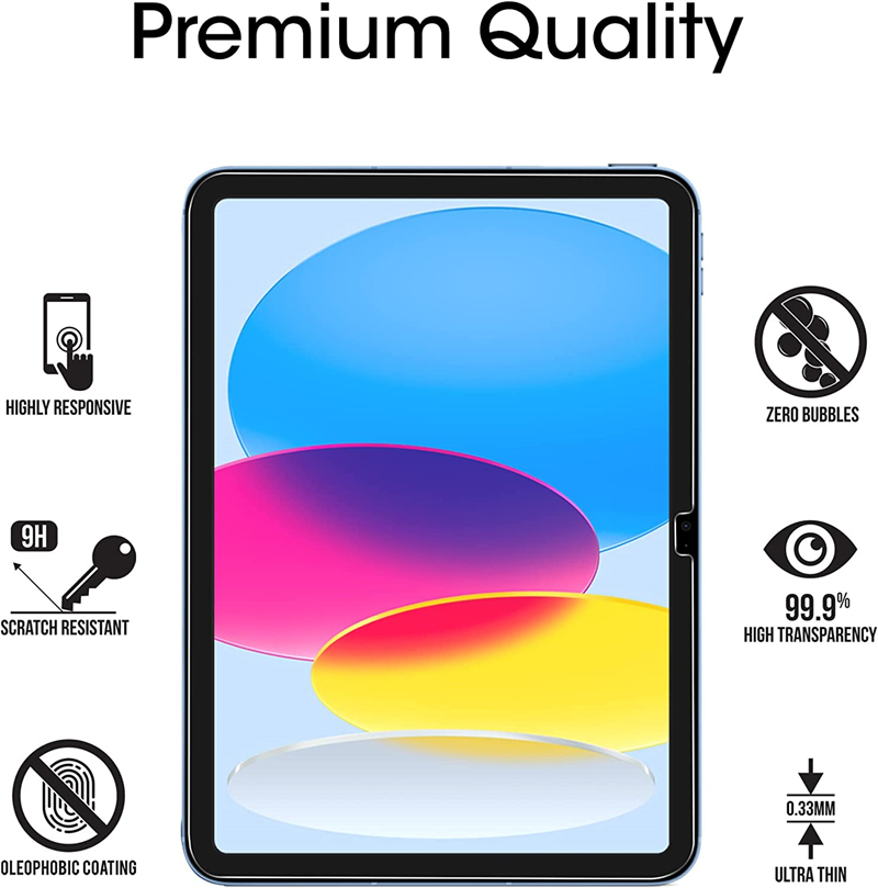 Screen Protector Film For iPad Air 4 2 3 5 6 7 8 9 10 Pro 2024 11 Mini 4 5 6 New 10.2 10.9 inch 12.9inch Tempered Glass Anti-Scratch 0.33MM With Paper