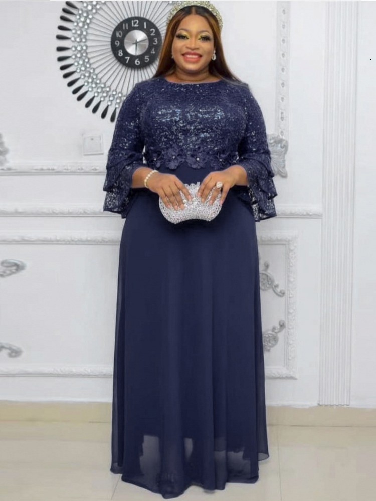 Ethnic Clothing African Party Dresses For Women Dashiki Ankara Lace Chiffon Wedding Evening Gowns Elegant Turkey Muslim Kaftan Maxi Dress 230324