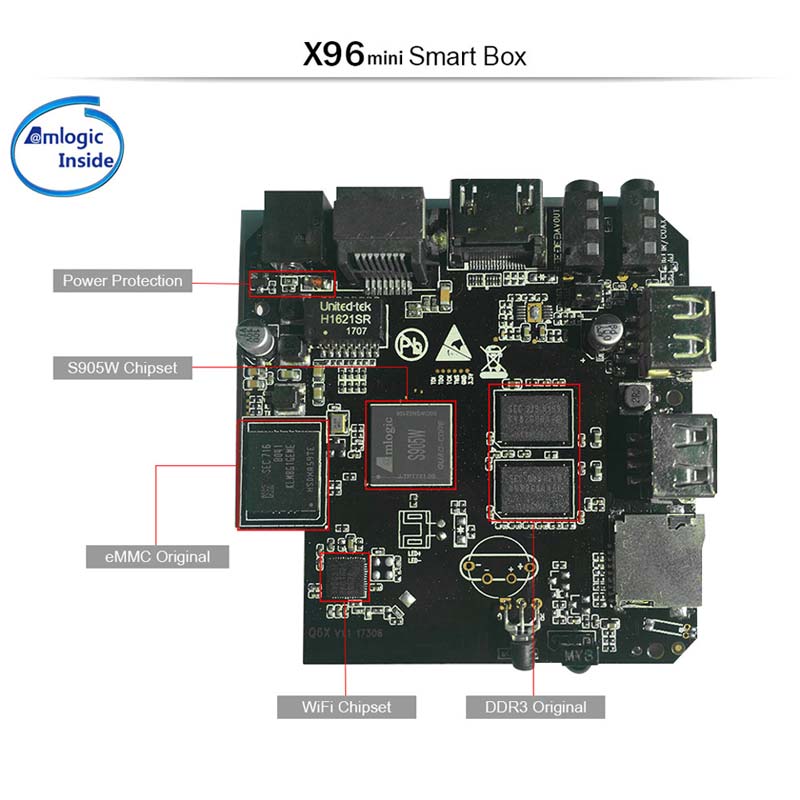 X96MINI Quad Core Settop Box Amlogic S905W Android 9 Support 4K, WIFI, Multilateral Languages Android Media Player Sent from France Warehouse No extra