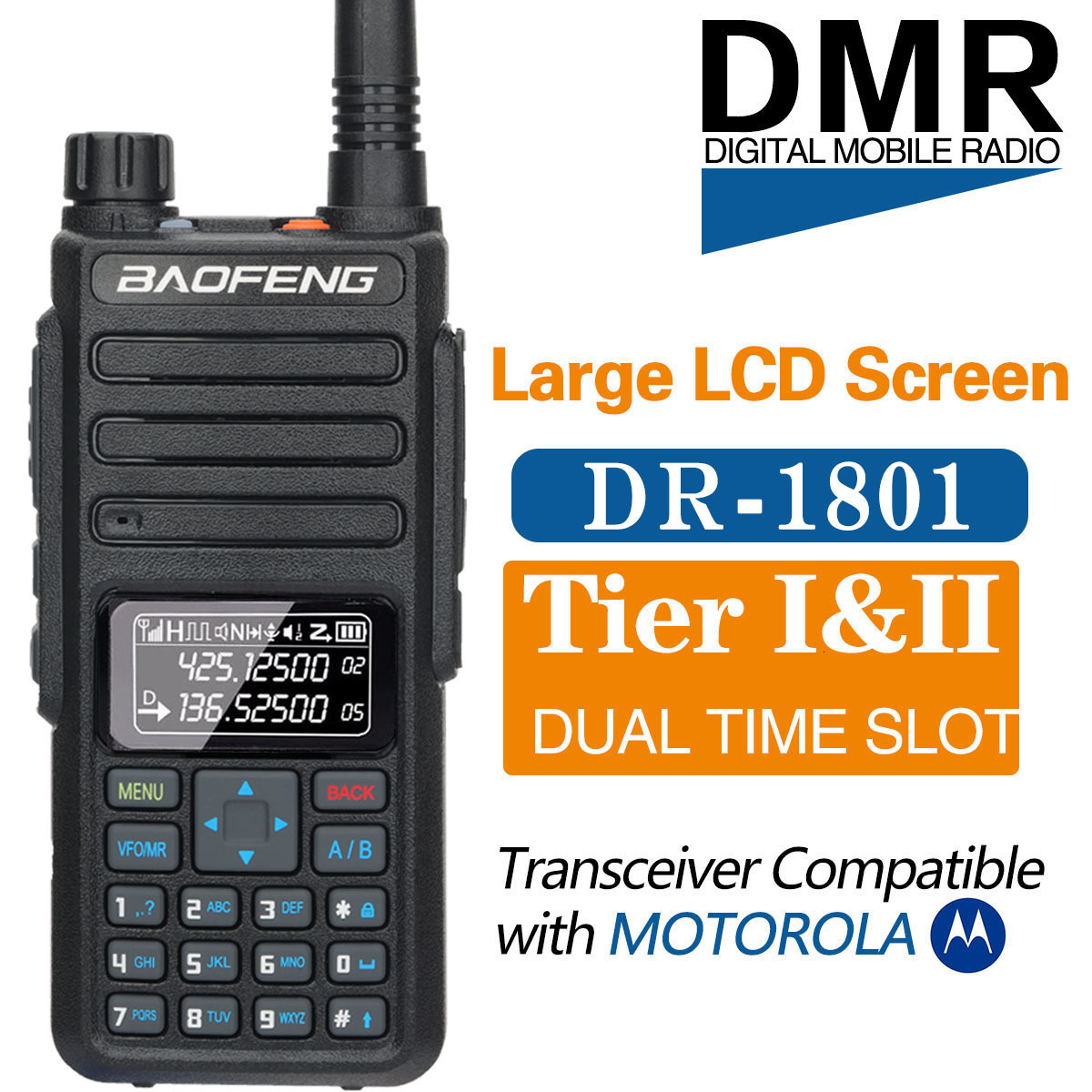 Walkie Talkie Baofeng DR1801 Tier 12 Dual Time Slot Long Range Walkie Talkie DM1801Updated Dual Band 136174 400520MHz DMR Digital Radio 230324
Walkie Talkie Baofeng DR1801 Tier 12 Dual Time Slot Long Range Walkie Talkie DM1801Updated Dual Band 136174 400520MHz DMR Digital Radio 230324
