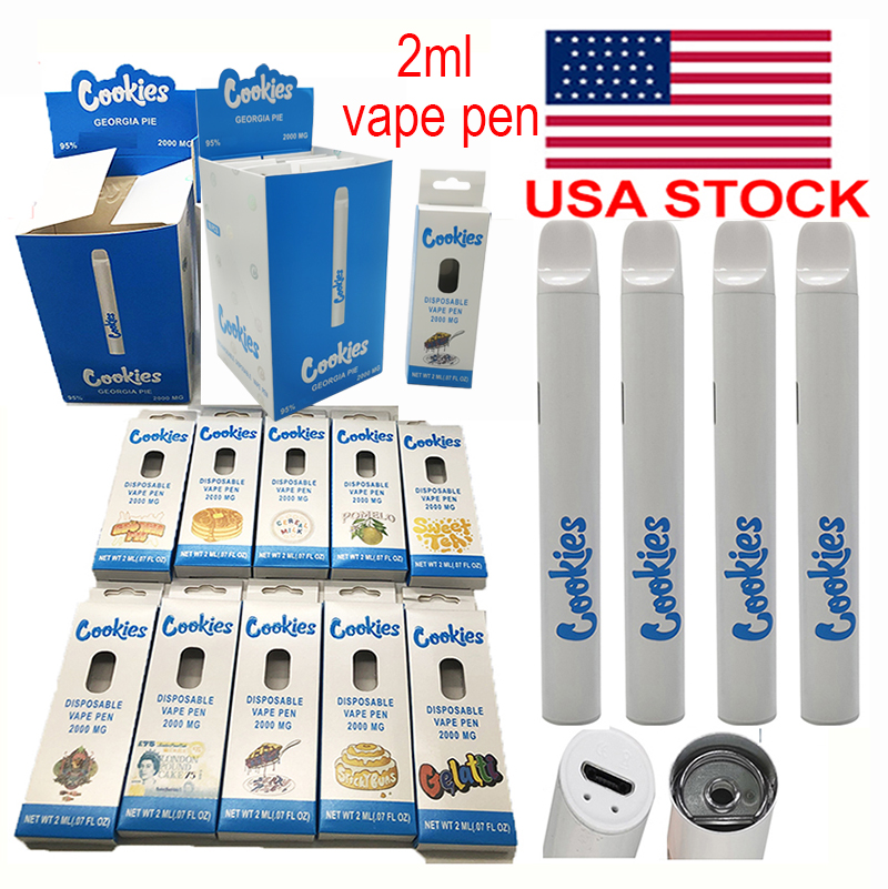 USA Stock Cookies Vape Pen 2ml Disposable E-cigarette Thick Oil Pods USB Rechargeable 350mah Battery Empty Ceramic Coil Vaporizer Round Pens delivery in 2 days
USA Stock Cookies Vape Pen 2ml Disposable E-cigarette Thick Oil Pods USB Rechargeable 350mah Battery Empty Ceramic Coil Vaporizer Round Pens delivery in 2 days