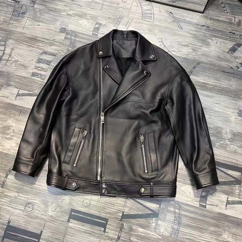 Women's Jackets Locomotive Model Style Coat Spring Women Short Length DropShoulder TurnDown Collar Natural Real Sheepskin 230324