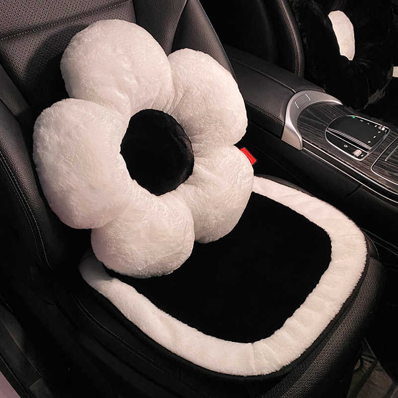 New Winter Soft Plush Universal Car Seat Cover Classic Black White Color Seat Mats Auto Seat Cushion Keep Warm Car Accessories