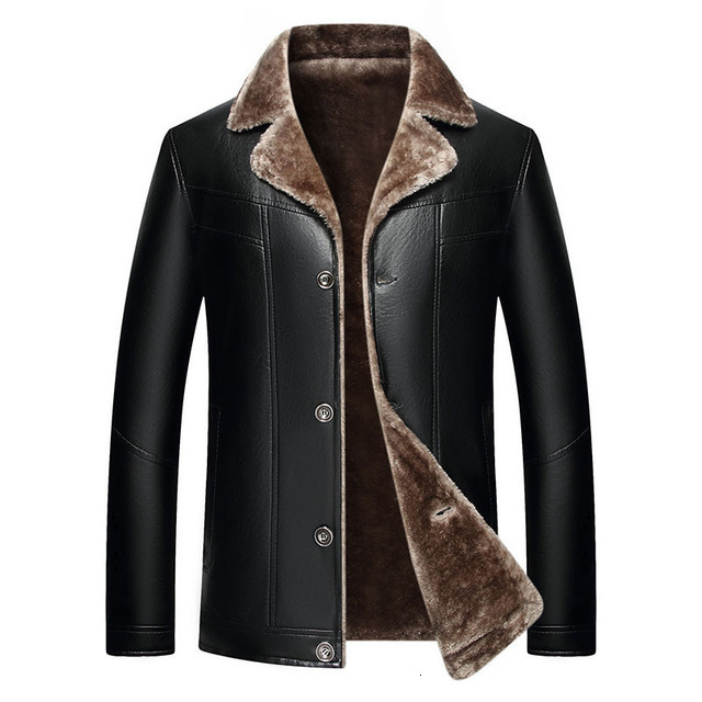 Men's Leather Faux Tree Men Leisure Slim High Quality Jacket 2023 Autumn Winter Classic Fashion With Fleece Thick Warm 230324
