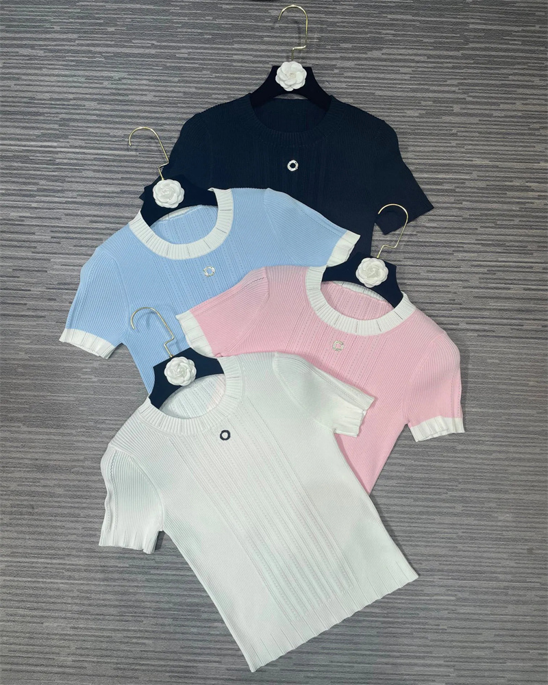 Women's Knits T-Shirt New Summer 4 Colour Women Elegant Knitted Shirt Tops Jacquard Weave O-neck Short Sleeve Casual Pullover, Blue
Women's Knits T-Shirt New Summer 4 Colour Women Elegant Knitted Shirt Tops Jacquard Weave O-neck Short Sleeve Casual Pullover, Blue